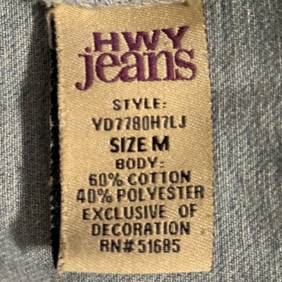 Light blue, distressed, denim jacket, size med - Picture 12 of 13